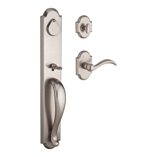 Elkhorn Handleset with Arch Lever White Bronze