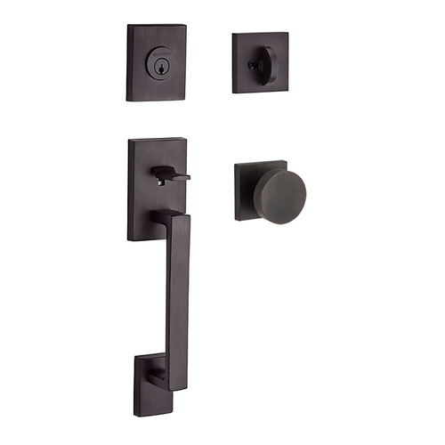 La Jolla Handleset with Contemporary Knob Venetian Bronze