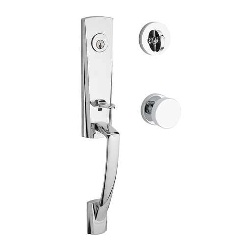 Miami Handleset with Contemporary Knob Polished Chrome