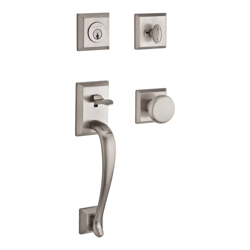 Napa Handleset with Round Knob Satin Nickel