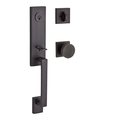 Seattle Handleset with Contemporary Knob Venetian Bronze