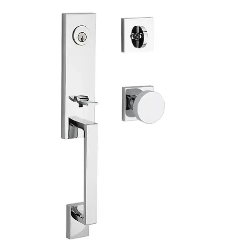 Seattle Handleset with Contemporary Knob Polished Chrome