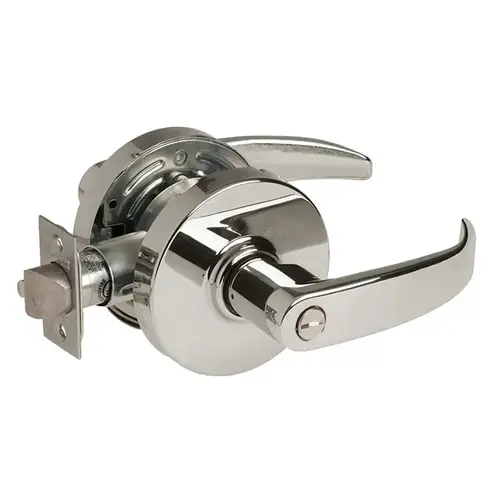 Privacy Cylindrical Lock Grade 2 with P Lever and L Rose with T Strike Bright Chrome Finish