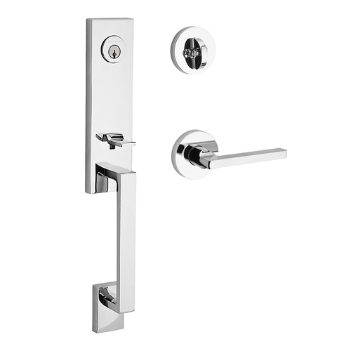 Seattle Handleset with Square Lever Polished Chrome