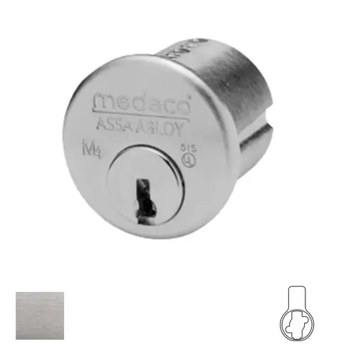 1" Mortise Cylinder, Biaxial, Sub-Assembled Satin Chrome