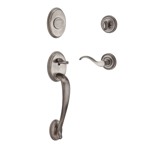 Columbus Handleset with Curve Lever Matte Antique Nickel