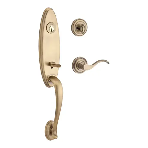 Chesapeake Handleset with Curve Lever Matte Brass & Black