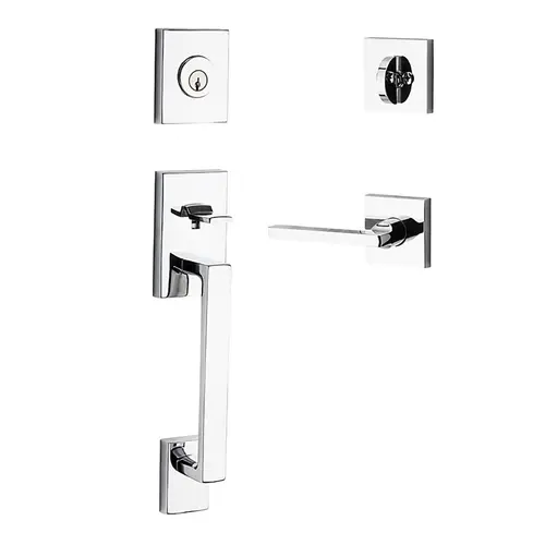 La Jolla Handleset with Square Lever Polished Chrome