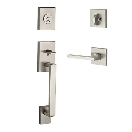 La Jolla Handleset with Square Lever Satin Nickel