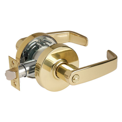 7 Line U65 Privacy Lever Lockset Bright Polished Brass