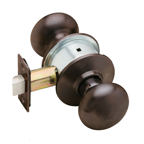 A10S Plymouth Passage Knobset, Oil Rubbed Dark Bronze