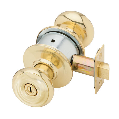 A40S Georgian Privacy Lock, Bright Polished Brass