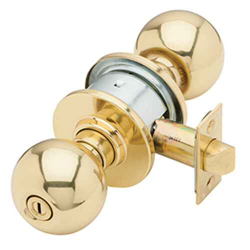 A40S Orbit Privacy Lock, Bright Polished Brass