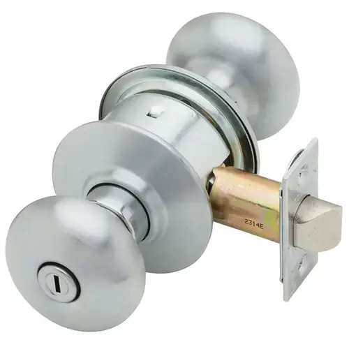 A40S Plymouth Privacy Lock, Satin Chrome