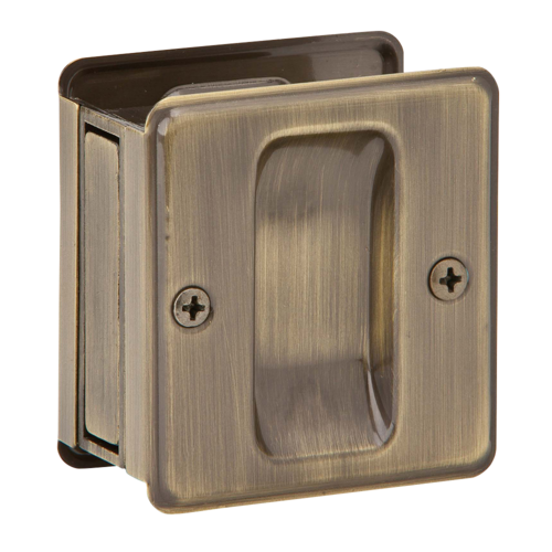 SC990B Square Pocket Door Lock Passage, Satin Brass Blackened