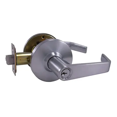 J86 Storeroom Lever Lockset, Satin Chrome