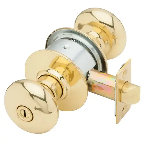 A40S Plymouth Privacy Lock, Bright Polished Brass