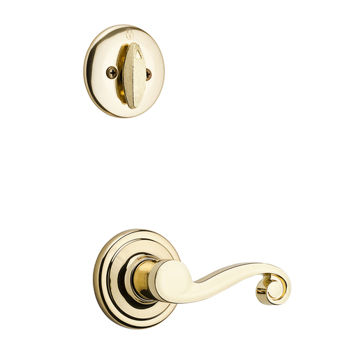 Lido Lever Interior Single Cylinder Handleset Trim Bright Polished Brass