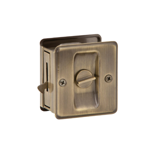 SC991B Square Pocket Door Lock Privacy, Satin Brass Blackened