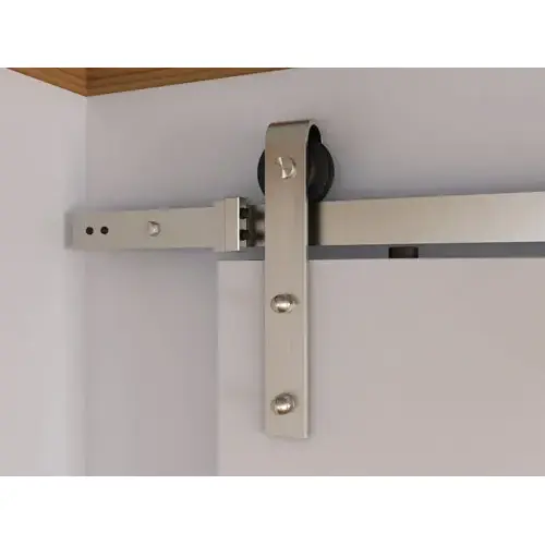 Orca Hardware FTST-SN-8 8' Flat Track Kit With Standard Drop Hangers Satin Nickel