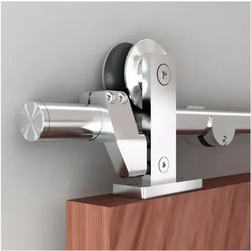 Orca Hardware RDTMDSC-SS-6 6' Round Track Kit With Top Mount Hangers and Soft Close Satin Stainless