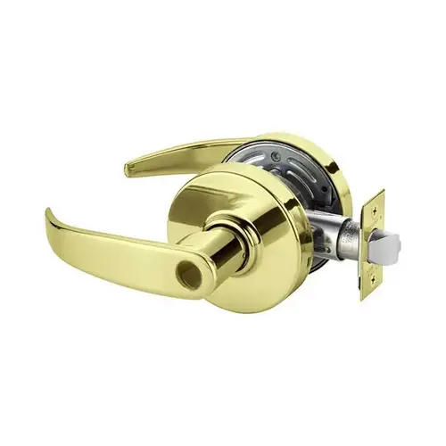 7 Line G05 Entrance/Office Lever Lockset-Less Cylinder Bright Polished Brass