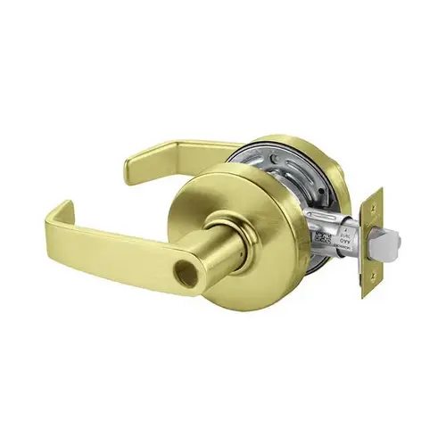 7 Line G37 Classroom Lever Lockset-Less Cylinder Satin Brass