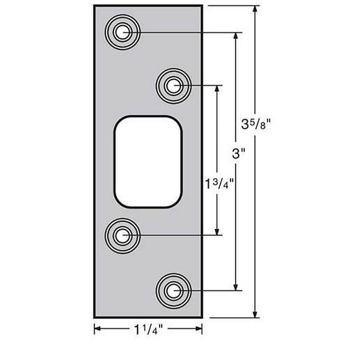 3-5/8" Square Deadbolt Strike Iron Black Finish