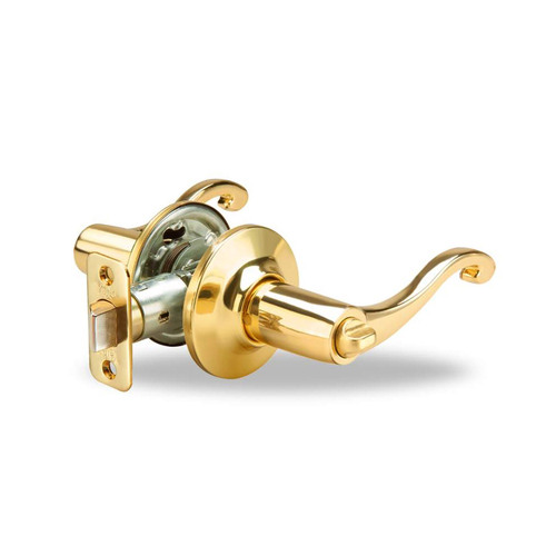 Savannah Privacy Lever, Bright Polished Brass