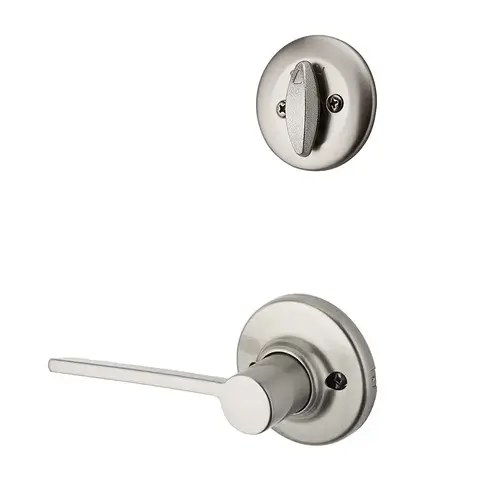 Ladera Lever Interior Single Cylinder Handleset Trim Satin Nickel