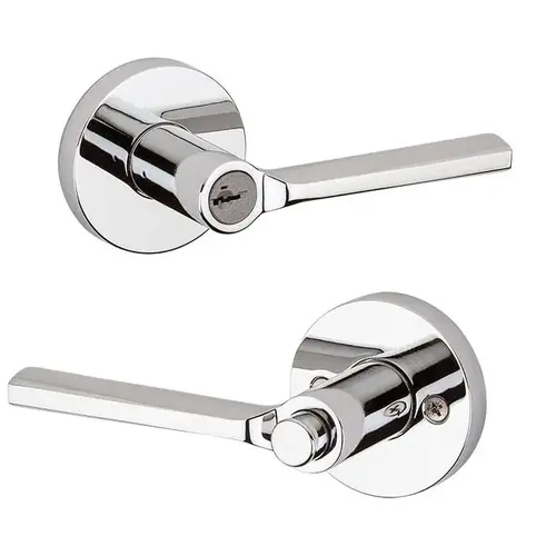 Lisbon Keyed Entry Lever Bright Polished Chrome