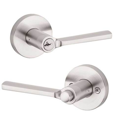 Lisbon Keyed Entry Lever Satin Nickel