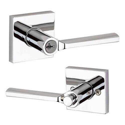 Lisbon Keyed Entry Lever Bright Polished Chrome