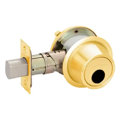 B560L Single Cylinder Deadbolt, Bright Polished Brass