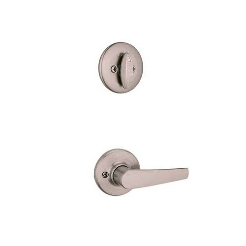 Delta Lever Interior Single Cylinder Handleset Trim Satin Nickel