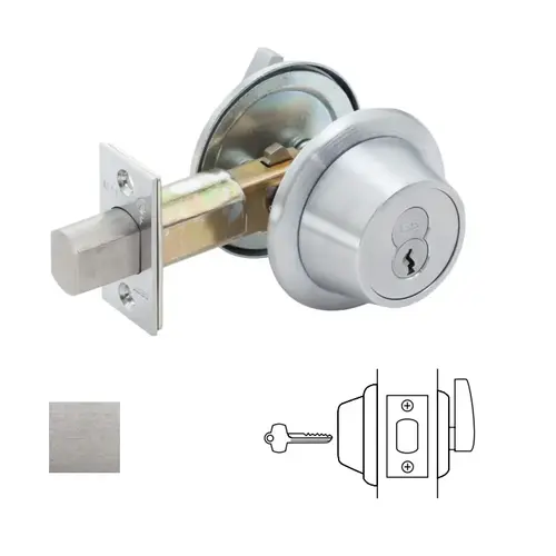 8T Series Tubular Deadbolt, Satin Chrome