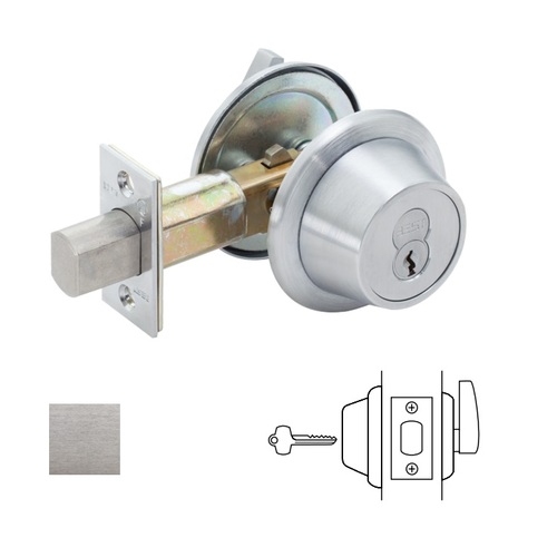 8T Series Tubular Deadbolt, Satin Chrome