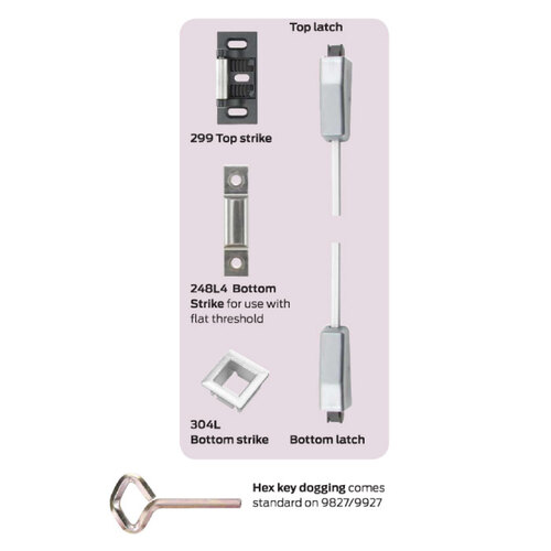 EL-9927EO Surface Vertical Rod Exit Device Satin Chrome