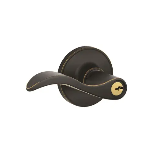 J54F Seville Keyed Entry Lever Lock, Aged Bronze