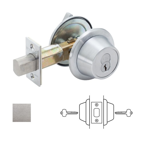 8T Series Tubular Deadbolt, Satin Chrome