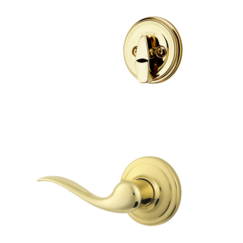 Tustin Lever Interior Single Cylinder Handleset Trim Bright Polished Brass