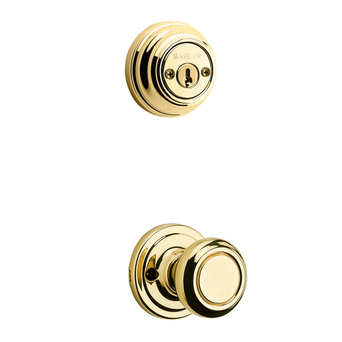 Cameron Knob Interior Double Cylinder Handleset Trim Bright Polished Brass