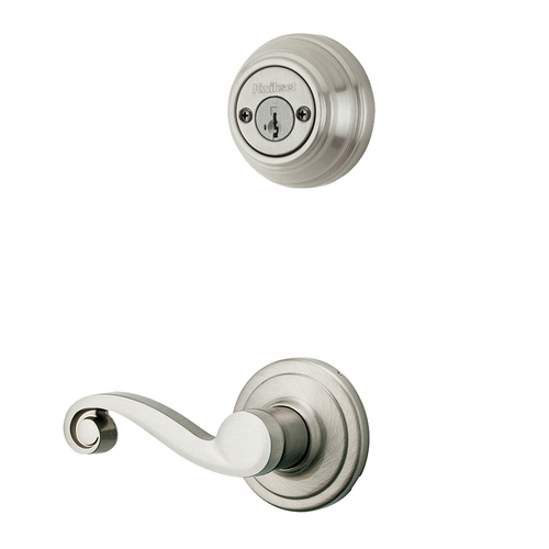 Kwikset 967LL-RH-15-SMT Lido Lever Interior Double Cylinder Handleset Trim Satin Nickel