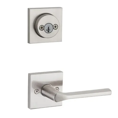 Lisbon Lever Interior Double Cylinder Handleset Trim Satin Nickel