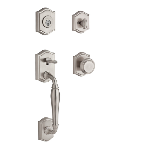 Westcliff Handleset with Traditional Knob Satin Nickel