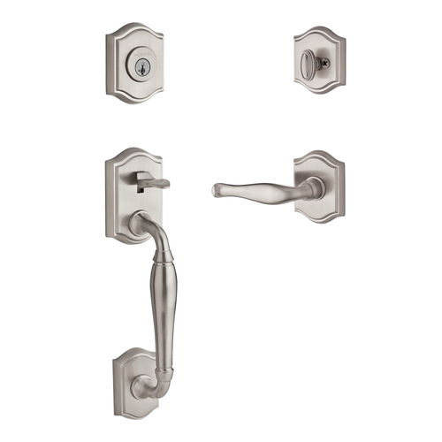 Westcliff Handleset with Decorative Lever Satin Nickel