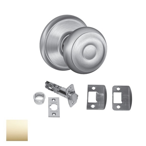 F40-GEO-608 Schlage F Series - Knob Georgian Style with Privacy Lock  Function in Satin Brass