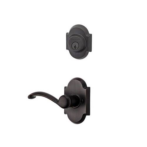 Kwikset 967AUL-LH-11P-SMT Austin Lever Interior Double Cylinder Handleset Trim Venetian Bronze