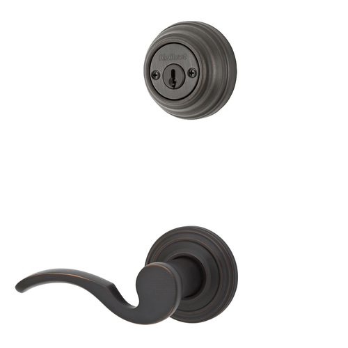 Brooklane Lever Interior Double Cylinder Handleset Trim Venetian Bronze