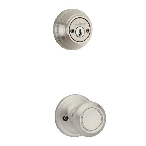 Cameron Knob Interior Double Cylinder Handleset Trim Satin Nickel